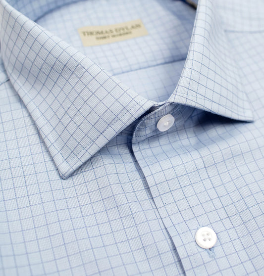 Blue Windowpane - Tailored Dress Shirt