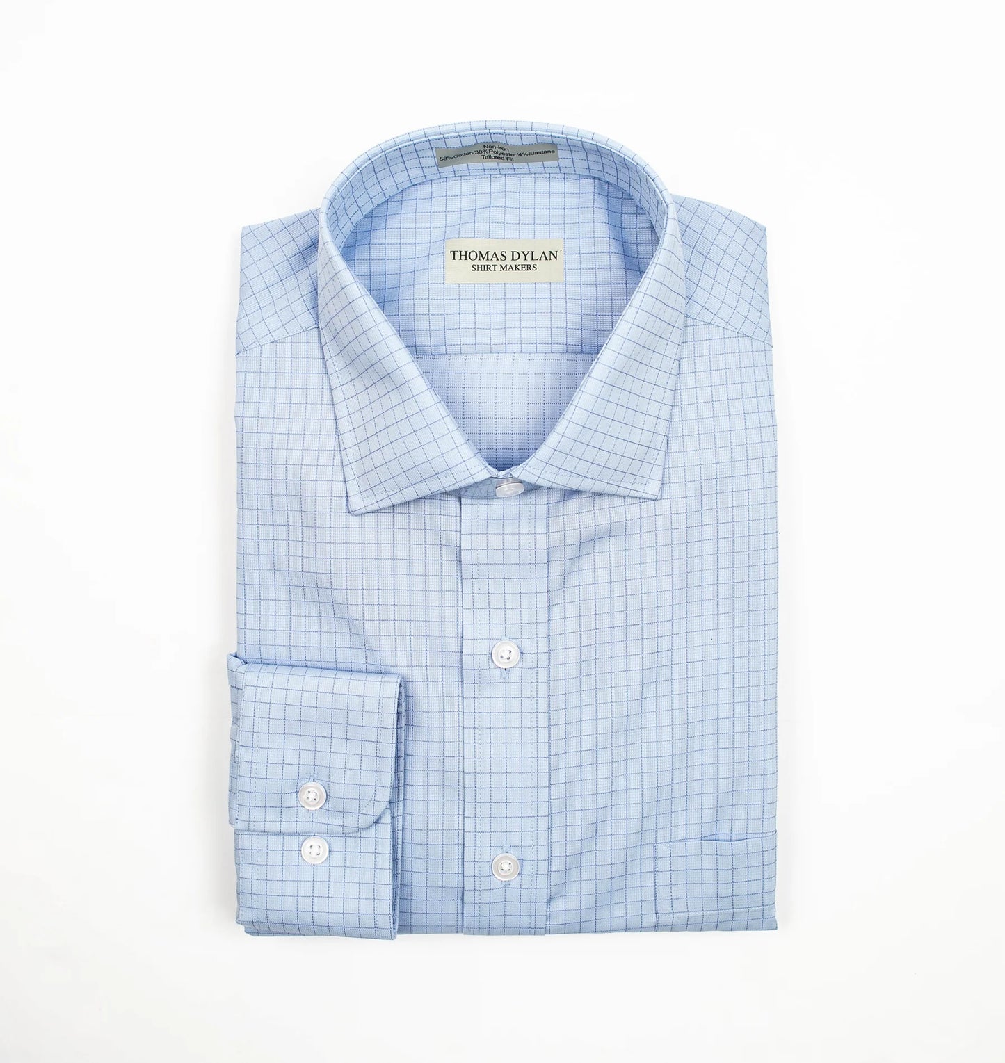 Blue Windowpane - Tailored Dress Shirt