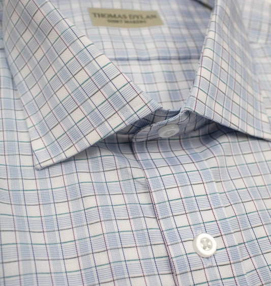 Blue Triple Check - Tailored Dress Shirt