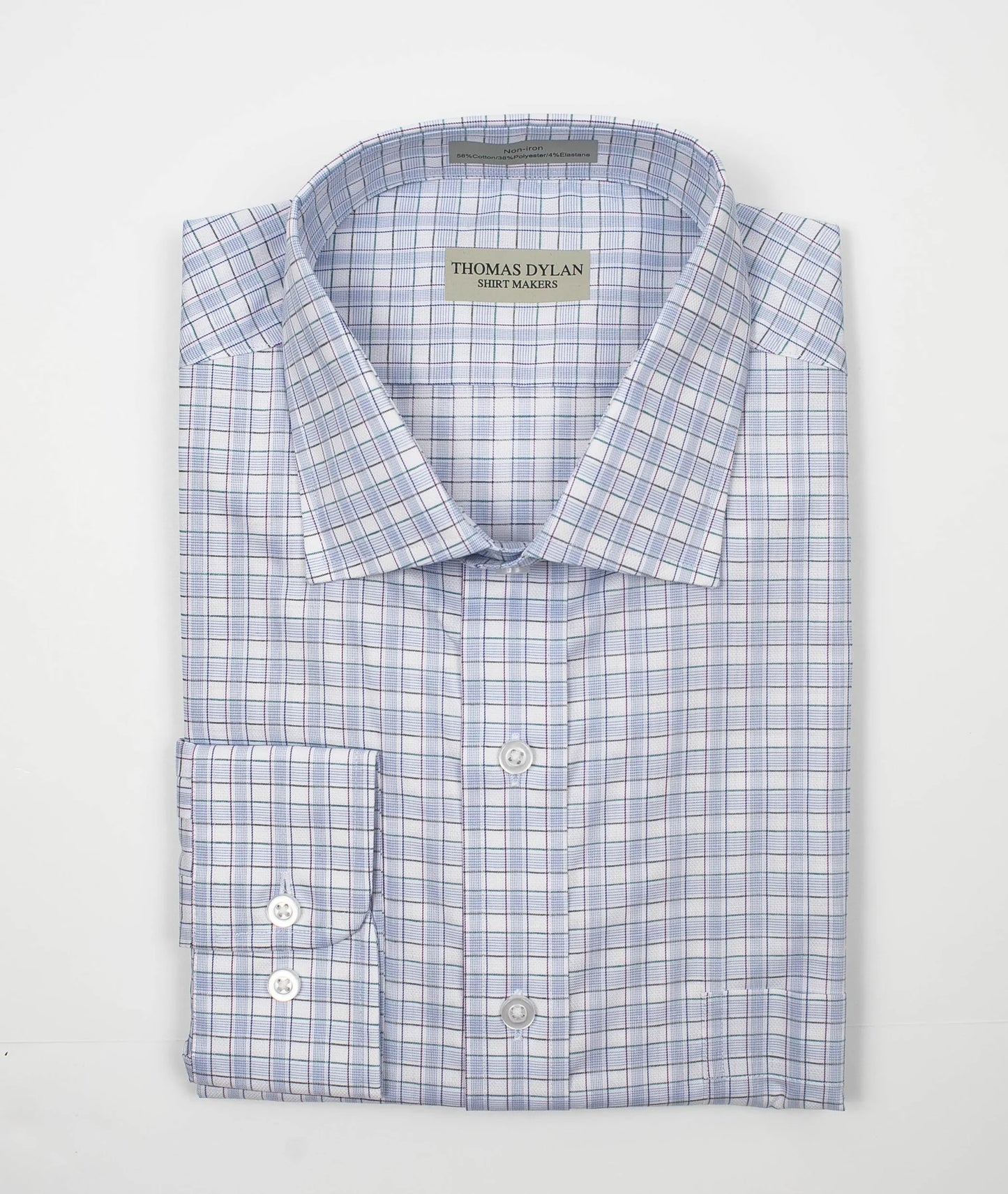 Blue Triple Check - Tailored Dress Shirt